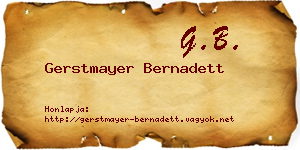Gerstmayer Bernadett névjegykártya